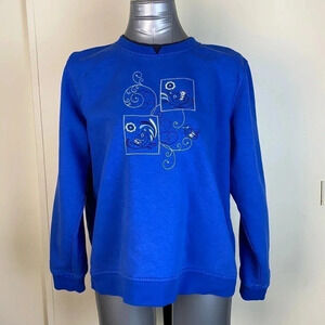2/$25 Crew neck floral winter bird  oversized baggy sweatshirt cottagecore large